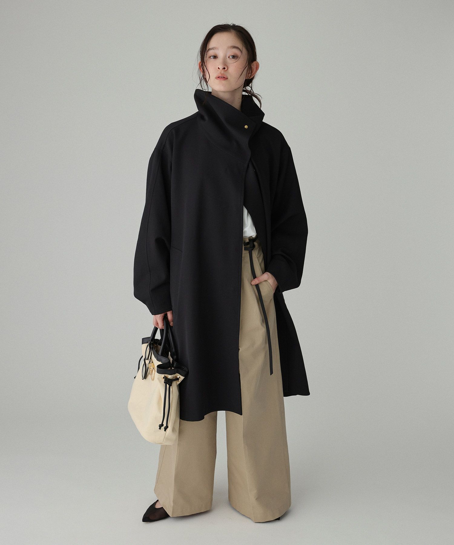BABYLONE「【多機能素材】オーバーフォルムコート」|ステンカラーコート|