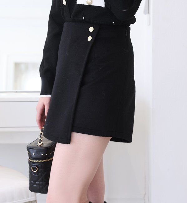  「金ボタン付スタイルアップスカショーパン」|スカート|