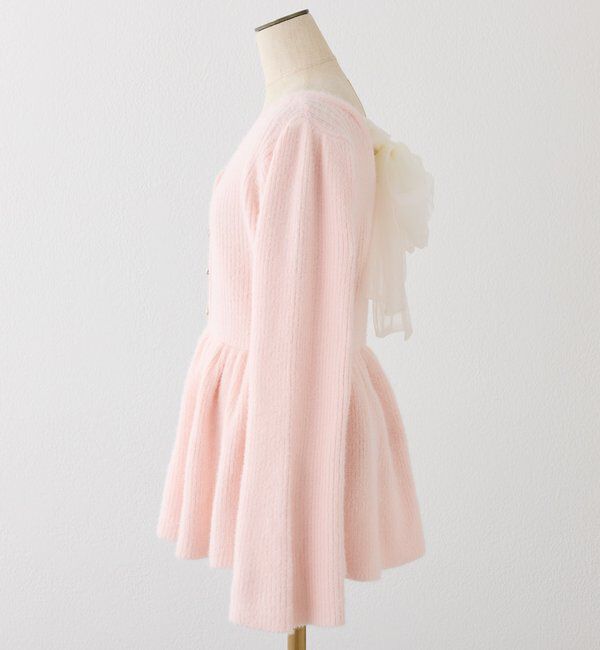  「バックリボンフェザーペプラムニット」|ニット・セーター|