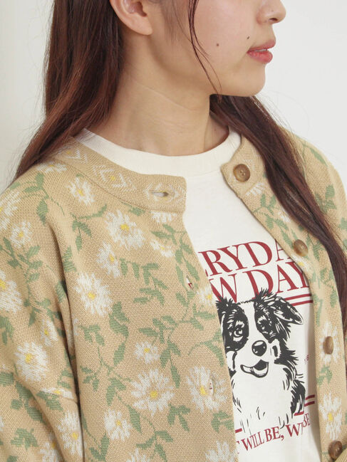 Samansa Mos2「花柄ジャカードカーディガン」|カーディガン|