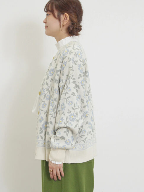 Samansa Mos2「花柄ジャカードカーディガン」|カーディガン|