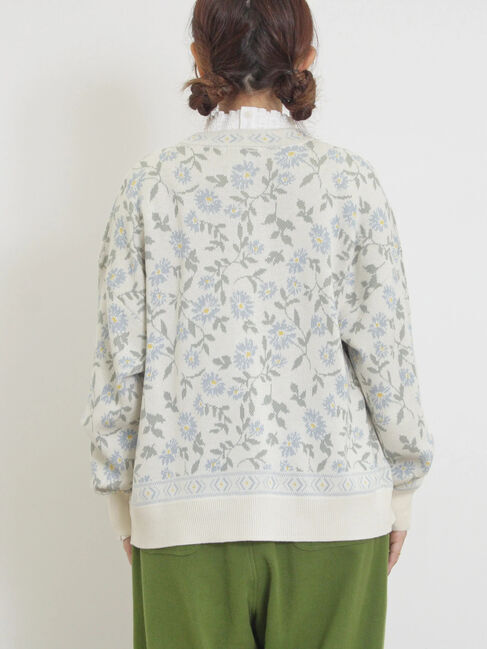 Samansa Mos2「花柄ジャカードカーディガン」|カーディガン|