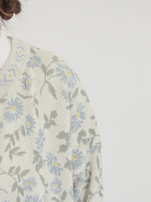 Samansa Mos2「花柄ジャカードカーディガン」|カーディガン|