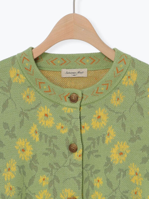 Samansa Mos2「花柄ジャカードカーディガン」|カーディガン|