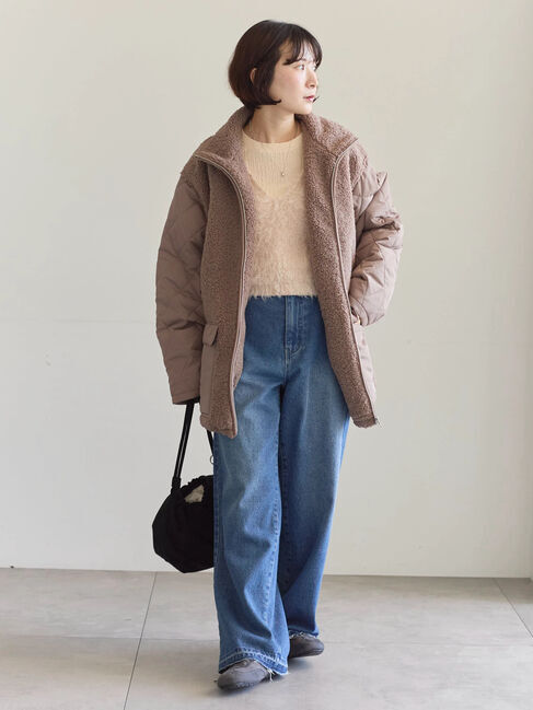 Samansa Mos2 blue「ふくれジャカードクルーネックプルオーバー」|Tシャツ・カットソー|