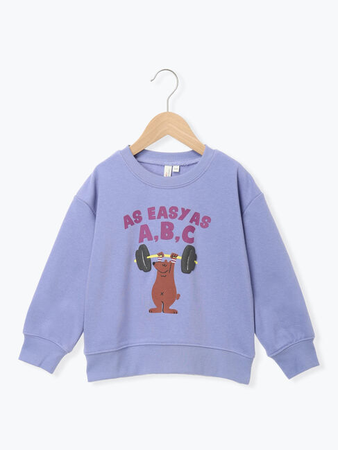 Samansa Mos2 Lagom「クマプリントトレーナー」|Tシャツ・カットソー|ブルー