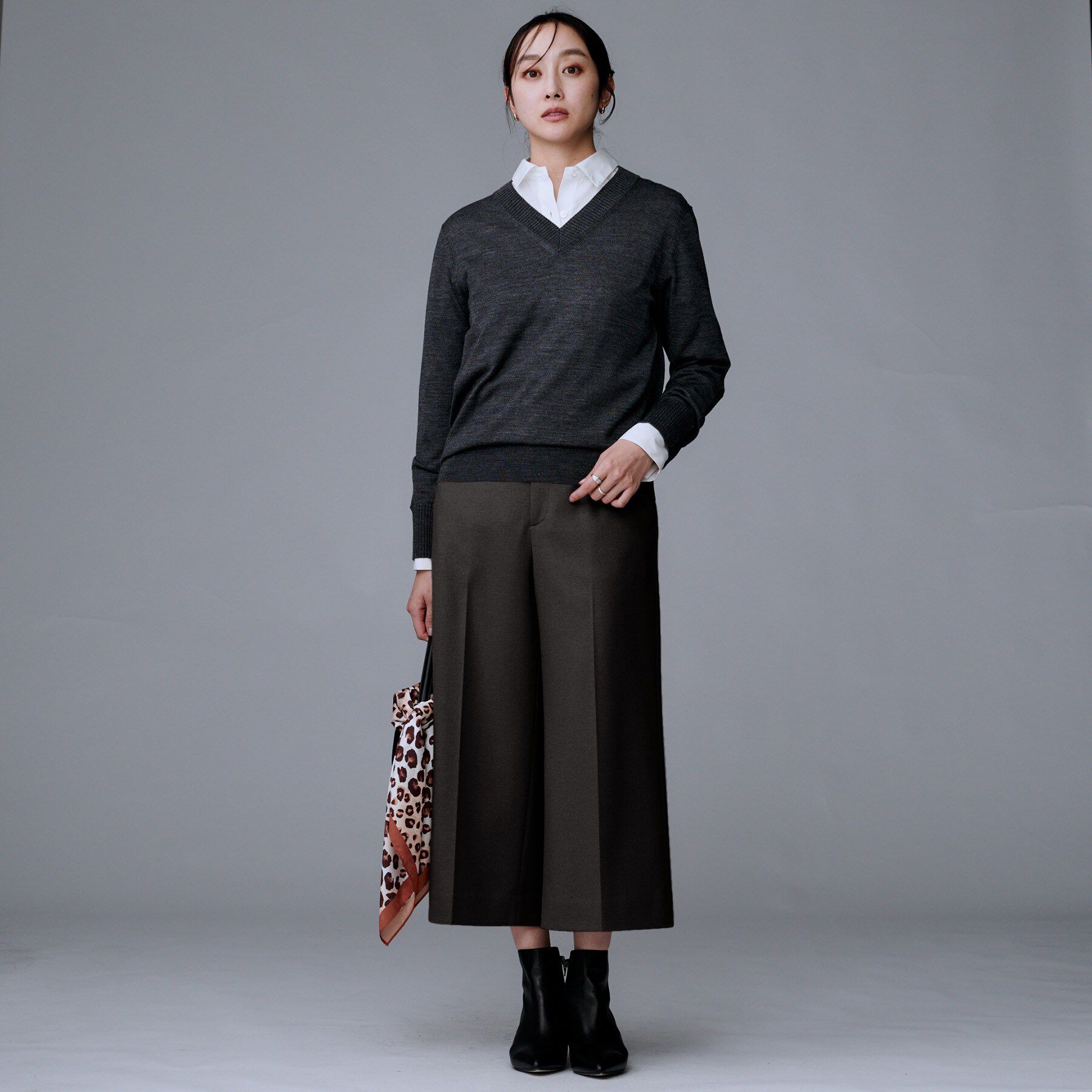 UNTITLED「【後ろウエストゴム】ミルドスムースクロップドワイドパンツ」|その他|