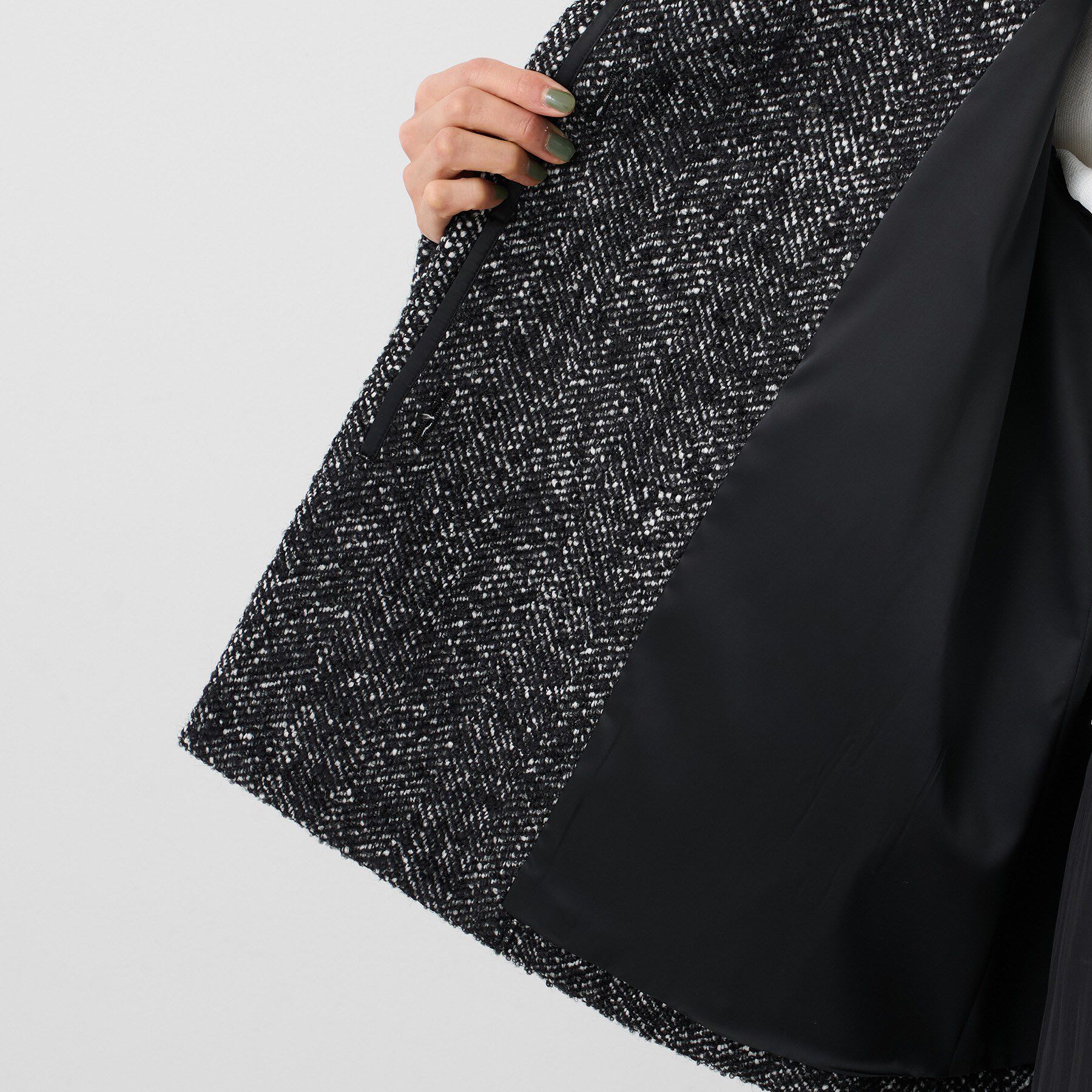 UNTITLED「【ツイード風/スタンドカラー】ファンシーヘリンボンコート」|その他|