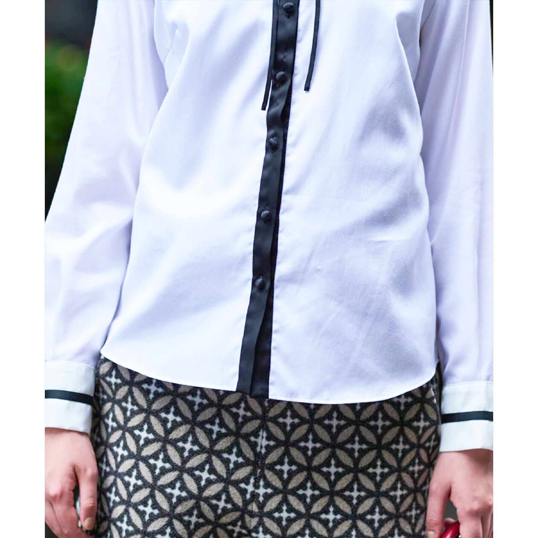 DRESSTERIOR「【洗える/コットン100％】フリルカラーボウタイブラウス」|シャツ・ブラウス|