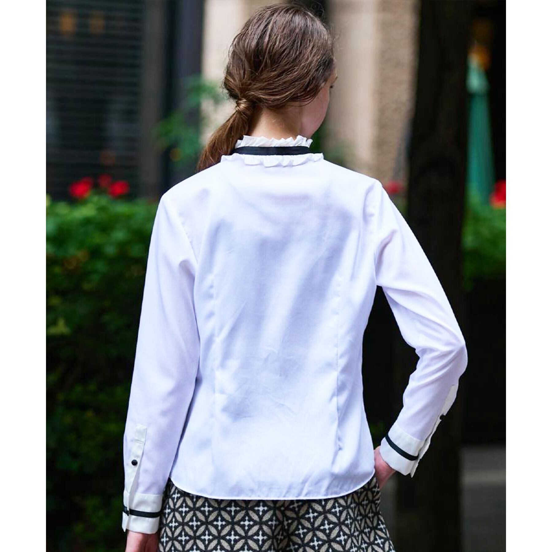 DRESSTERIOR「【洗える/コットン100％】フリルカラーボウタイブラウス」|シャツ・ブラウス|