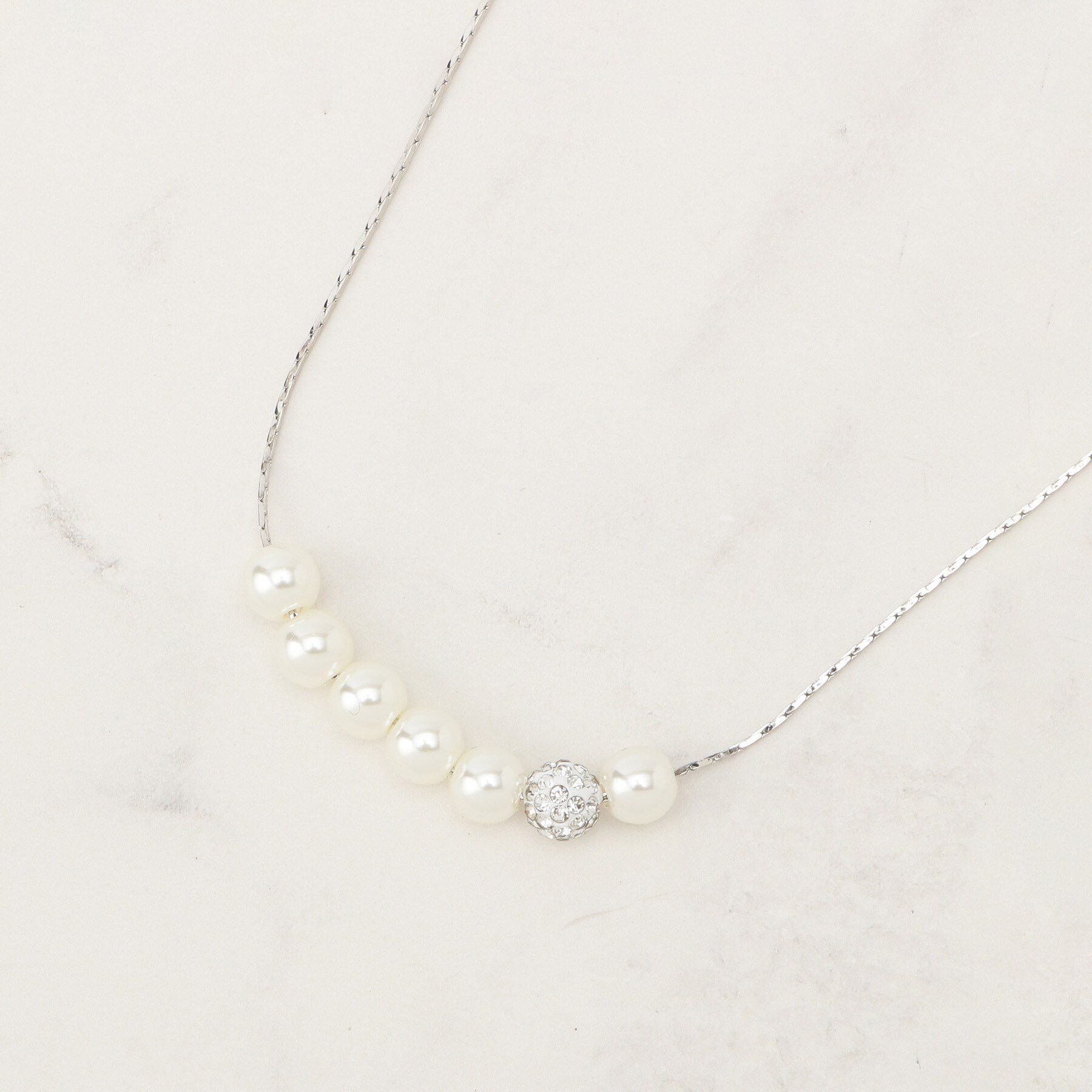 grove「パール調ロンデルネックレス」|ネックレス|シルバー(006)