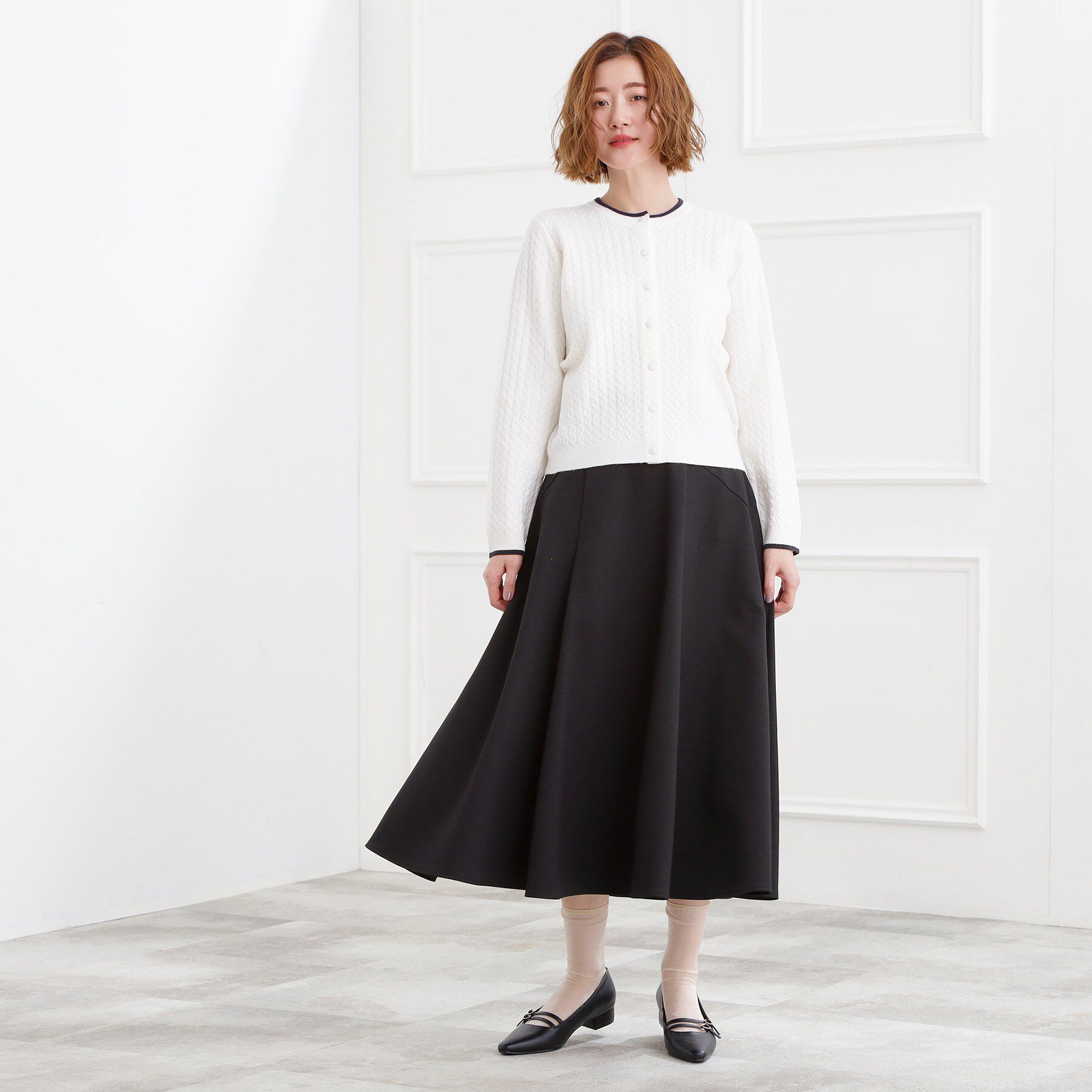 grove「ウーリッシュフレアスカート」|スカート|