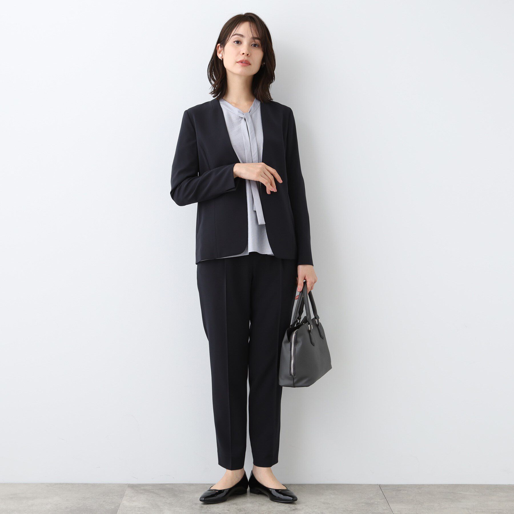 INDIVI「【洗える／UVケア／スーツ】ストレッチノーカラージャケット」|スーツ|