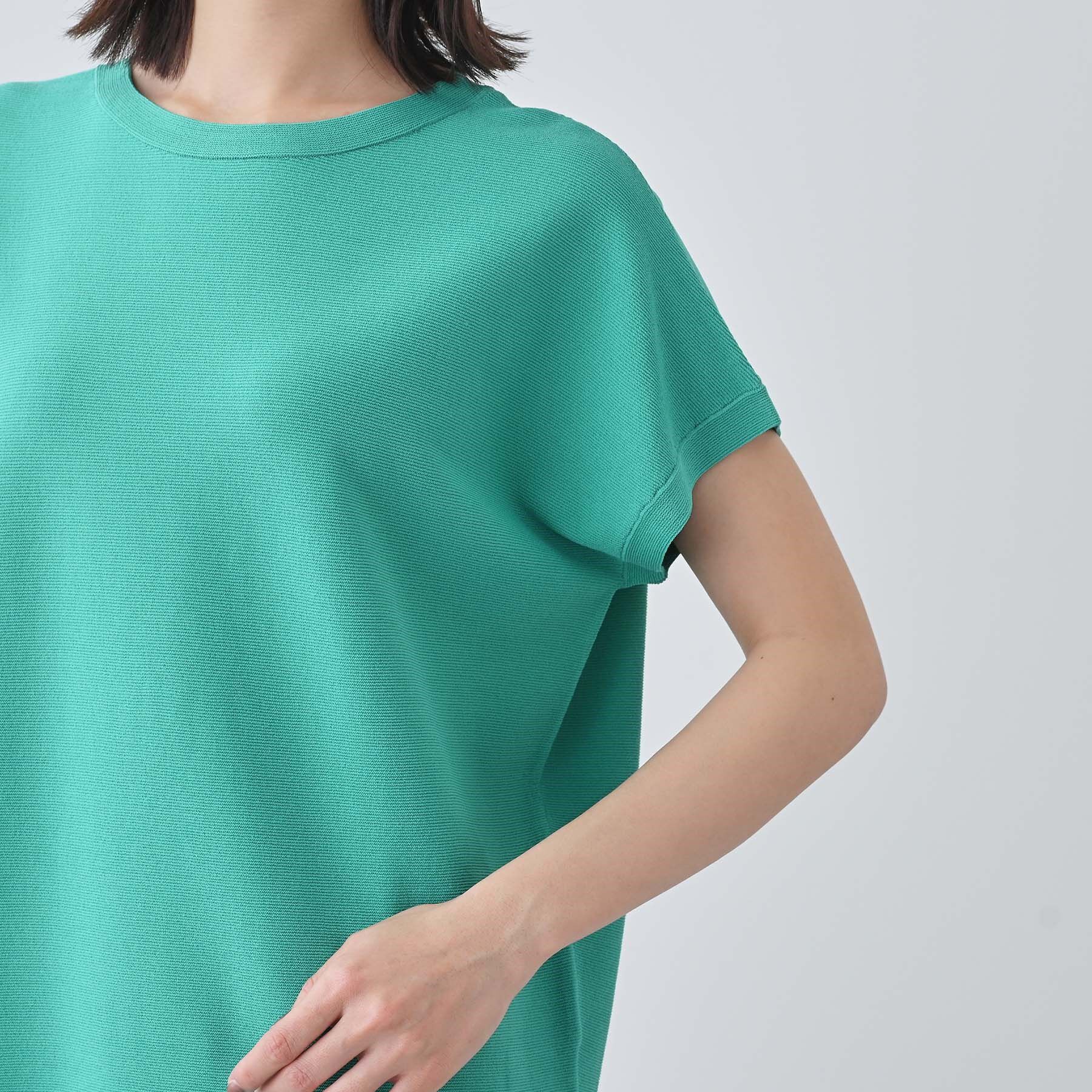 INDIVI「新色登場！【洗える／清涼感】レーヨンストレッチ フレンチスリーブニット」|ニット・セーター|