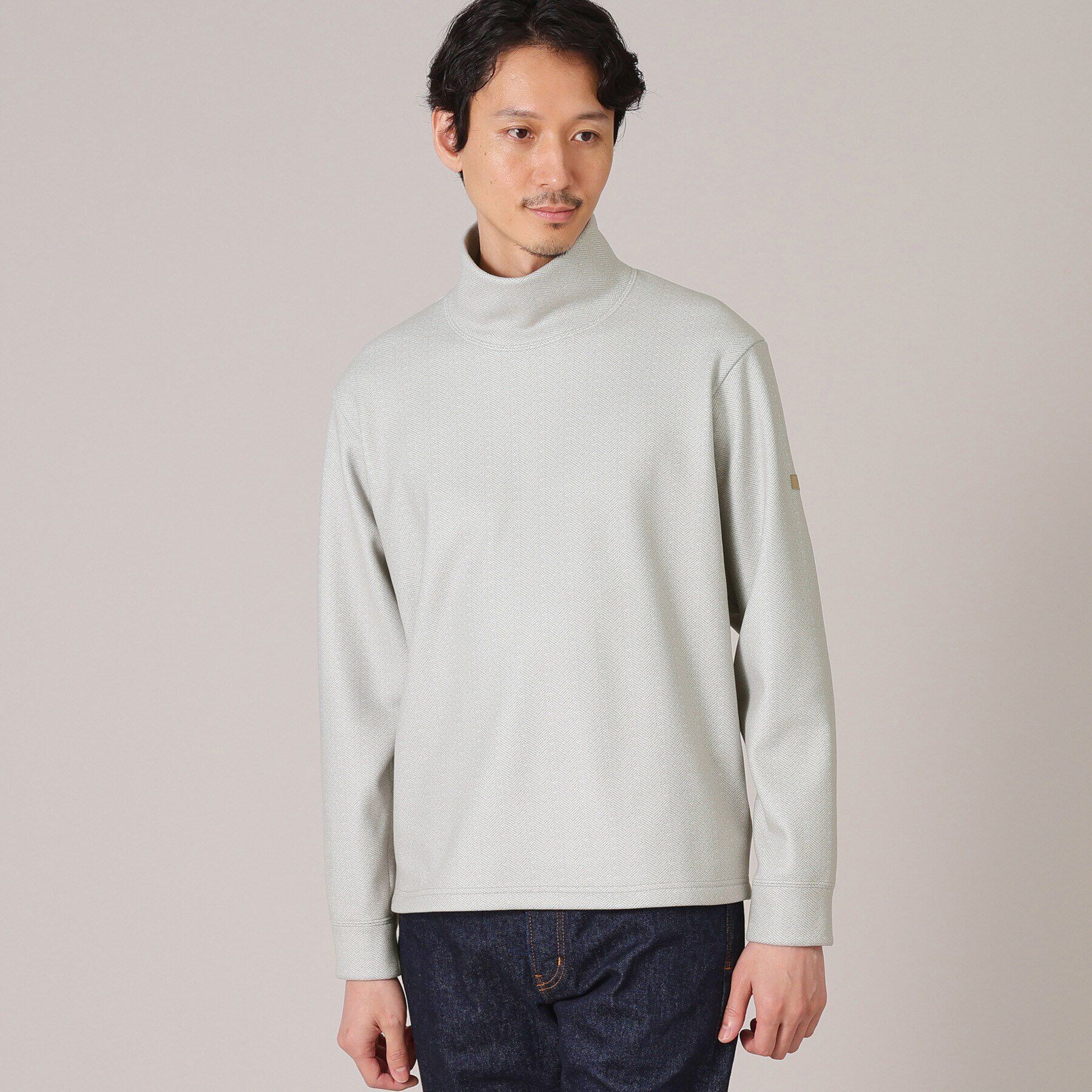 TAKEO KIKUCHI「微起毛ボンディング オフタートルカットソー」|Tシャツ・カットソー|グレー(012)