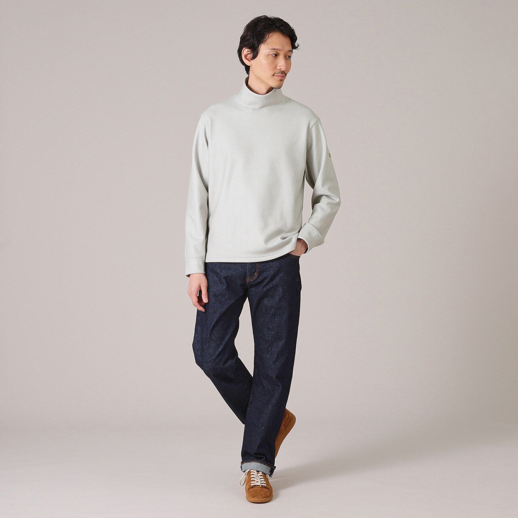 TAKEO KIKUCHI「微起毛ボンディング オフタートルカットソー」|Tシャツ・カットソー|