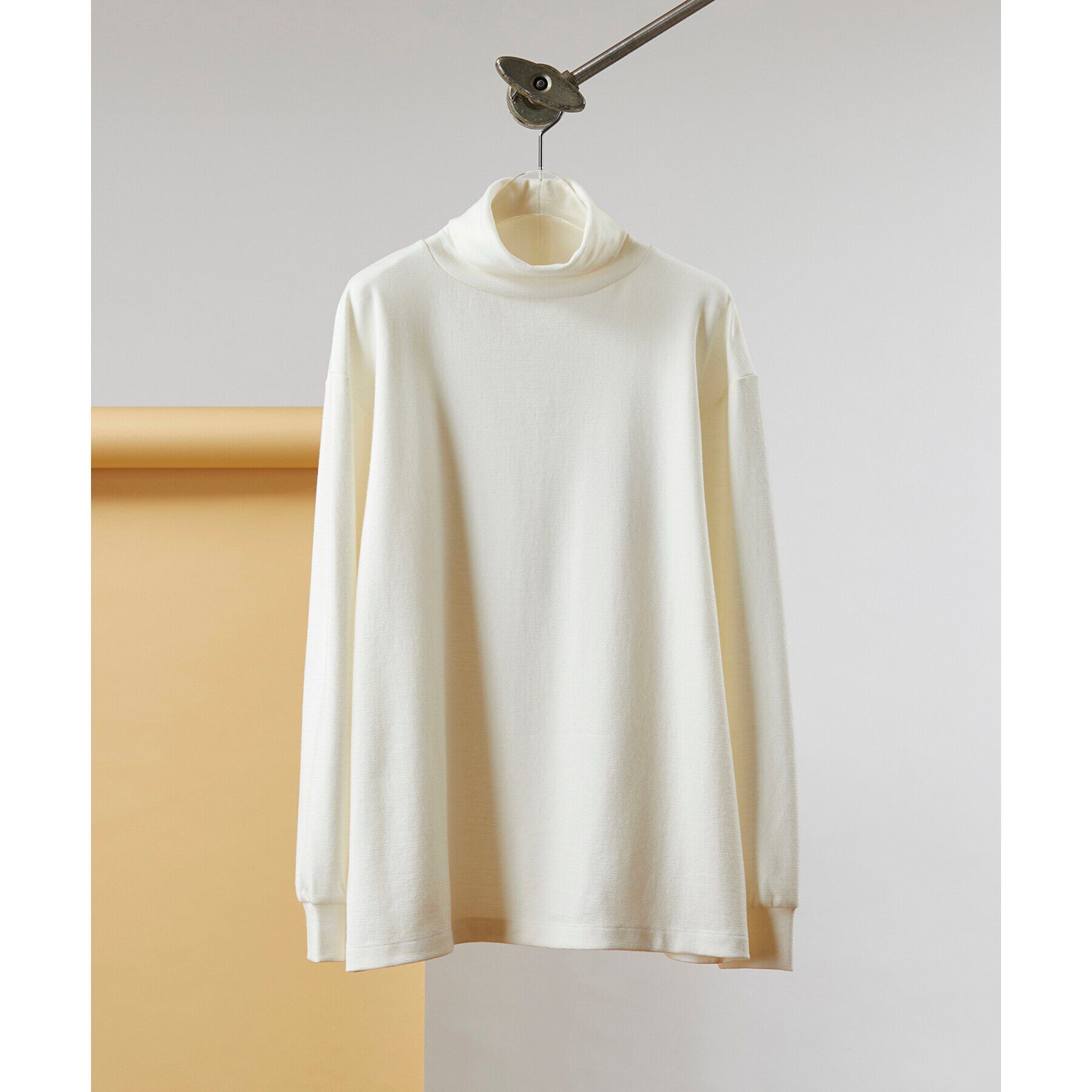 tk.TAKEO KIKUCHI「【S～3L】ミラノリブタートルネックニットソー（ユニセックスアイテム）」|Tシャツ・カットソー|ｵﾌﾎﾜｲﾄ(003)