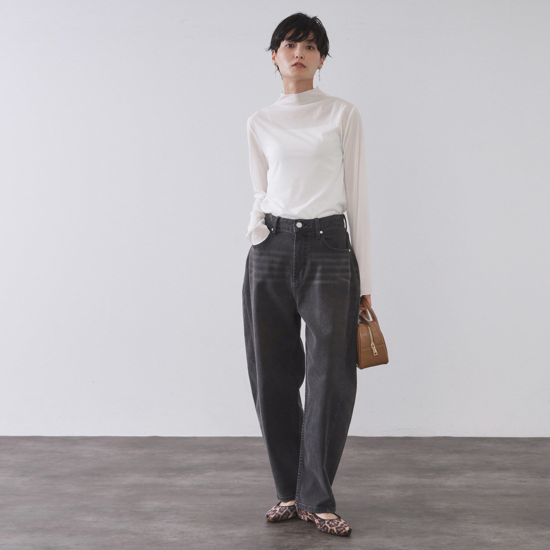 OPAQUE.CLIP「シアーハイネックトップス【洗濯機OK】」|Tシャツ・カットソー|