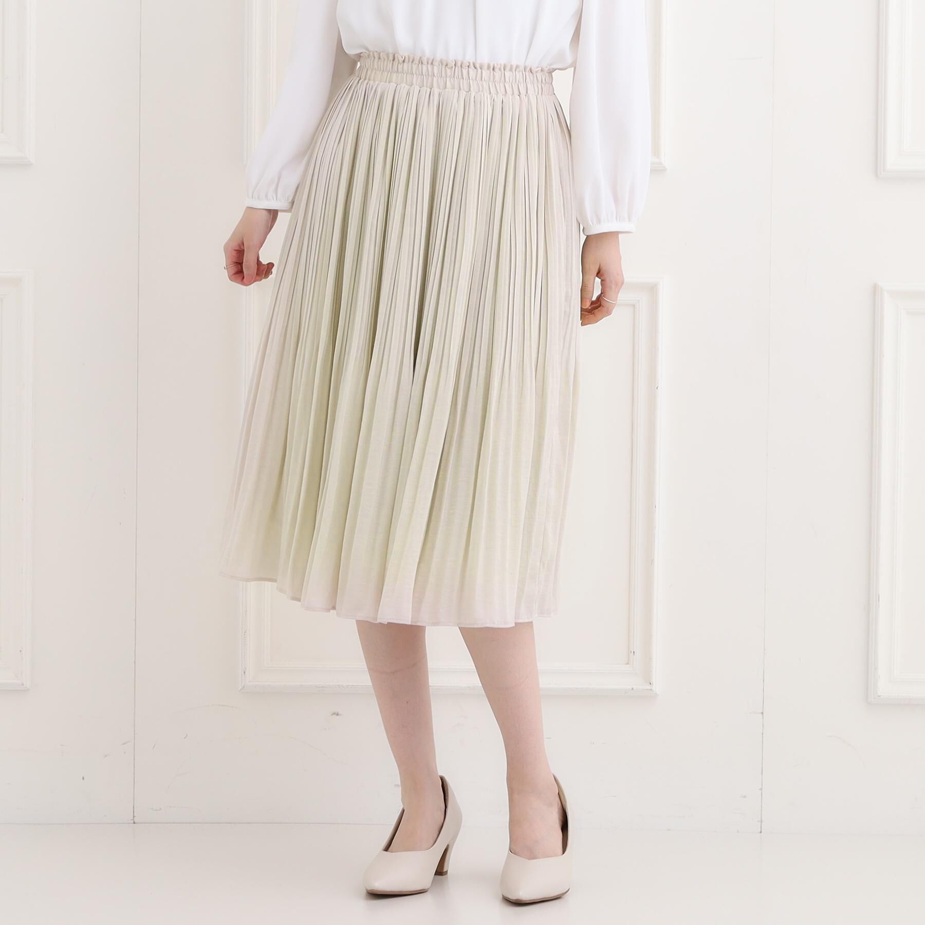 SHOO･LA･RUE「【洗濯機可/着丈選べる】軽やかプリーツスカート」|スカート|
