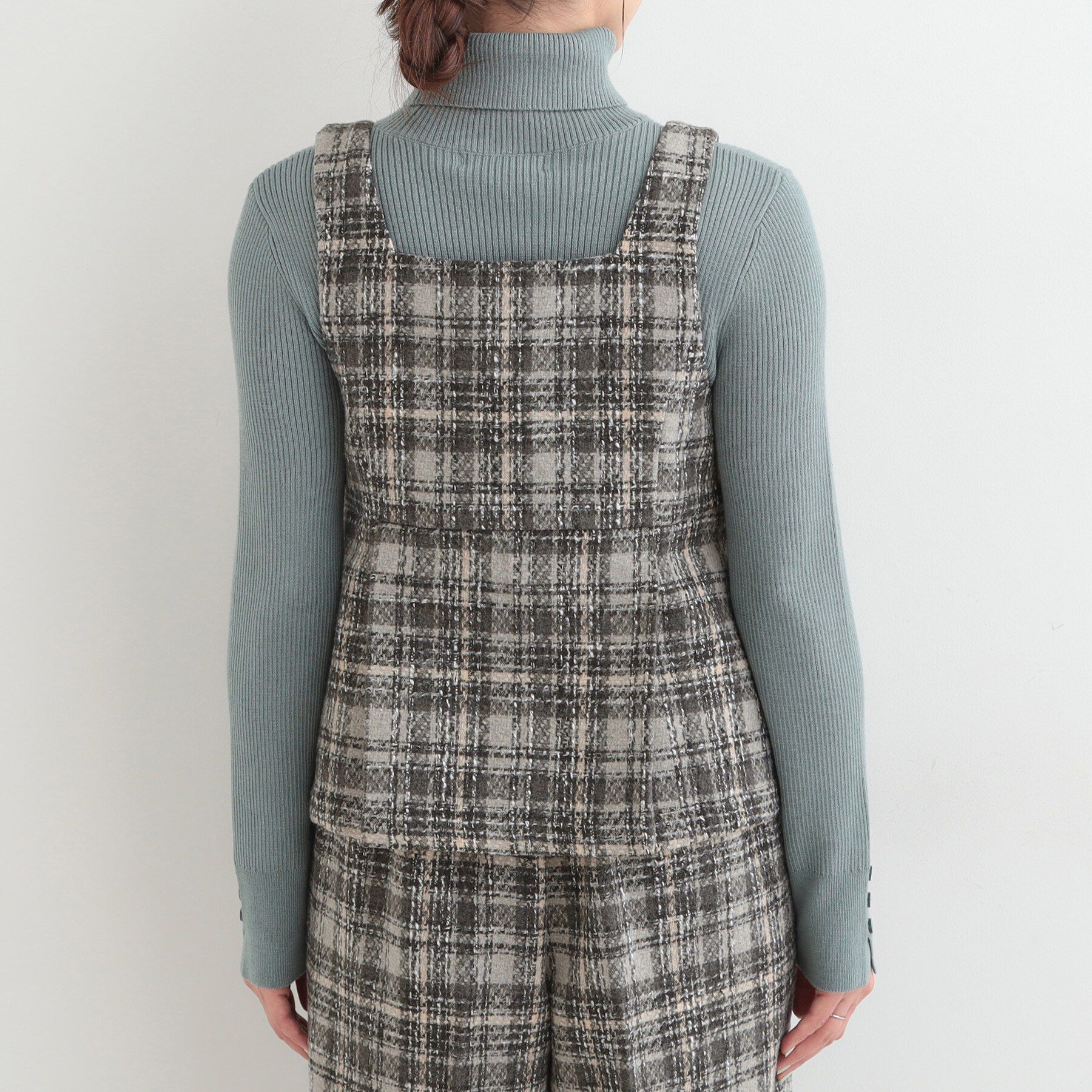 SHOO･LA･RUE「【2点セット/S-LL】着るだけで決まる クラシカルなツイード調 チェック柄セットアップ」|スーツ|