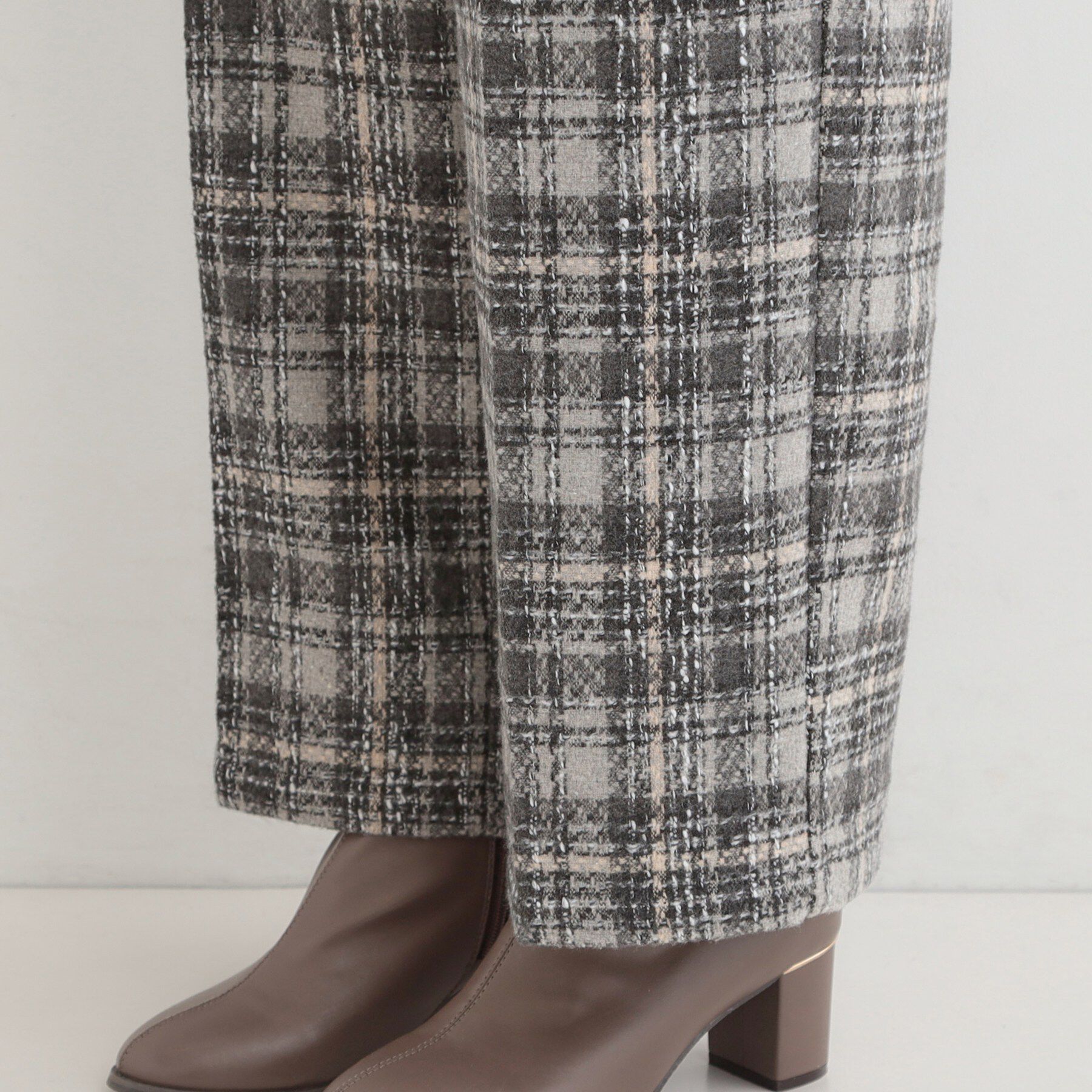 SHOO･LA･RUE「【2点セット/S-LL】着るだけで決まる クラシカルなツイード調 チェック柄セットアップ」|スーツ|