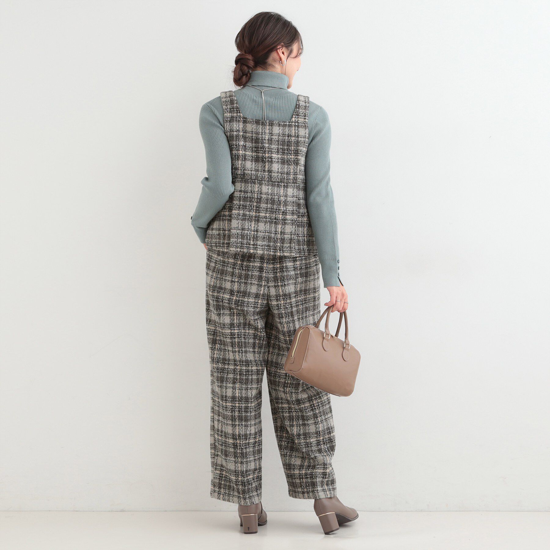 SHOO･LA･RUE「【2点セット/S-LL】着るだけで決まる クラシカルなツイード調 チェック柄セットアップ」|スーツ|