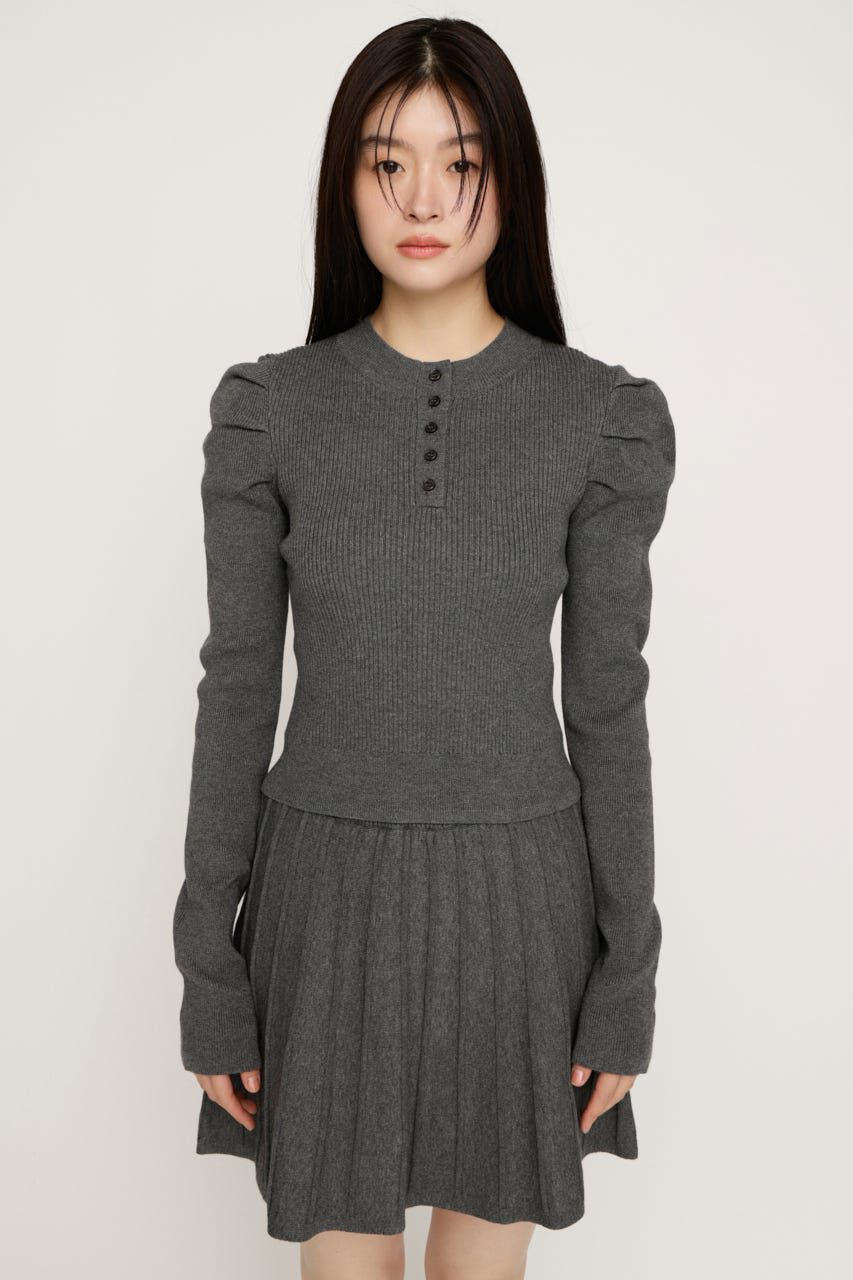 SLY「TUCK SLEEVE FLARE KNIT 2P」|ワンピース|