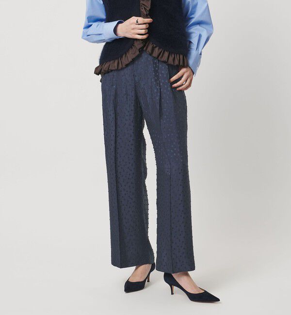UNITED ARROWS「ドット サテン 2タック ワイドパンツ」|その他|