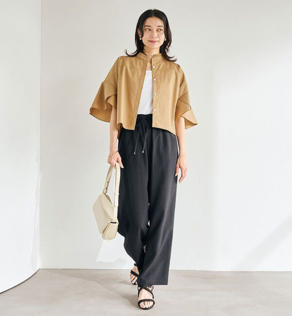 UNITED ARROWS green label relaxing「フレアスリーブ クロップド シャツ -マシンウォッシャブル・UVカット-」|シャツ・ブラウス|