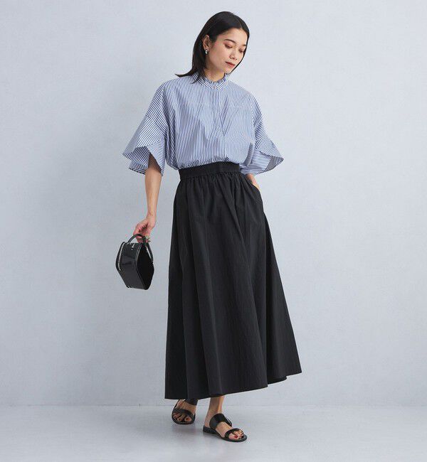 UNITED ARROWS green label relaxing「フレアスリーブ クロップド シャツ -マシンウォッシャブル・UVカット-」|シャツ・ブラウス|