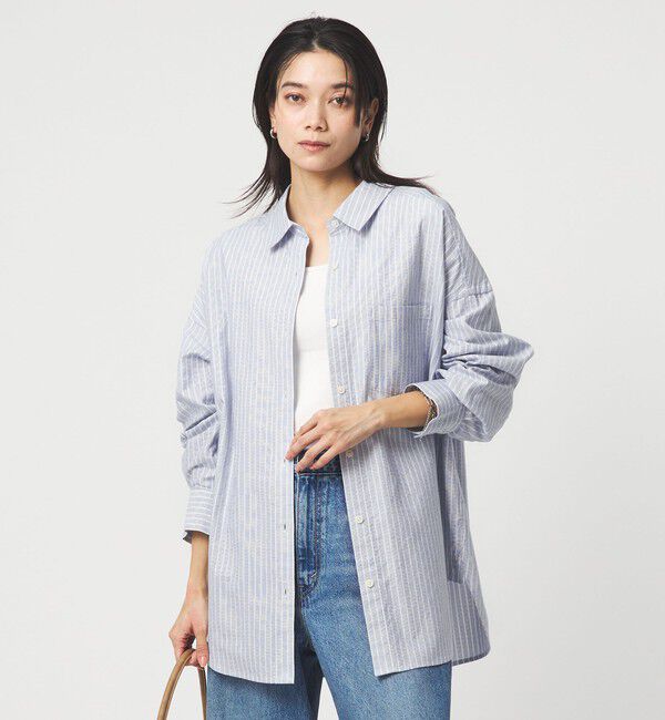 UNITED ARROWS green label relaxing「［size SHORTあり］オックス オーバー シャツ」|シャツ・ブラウス|NAVY