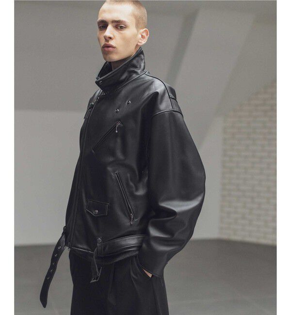 00s monkey time Leather Jacket ダブルジップ BEAUTY&YOUTH UNITED ARROWS｜<monkey time> シープ レザー オーバー