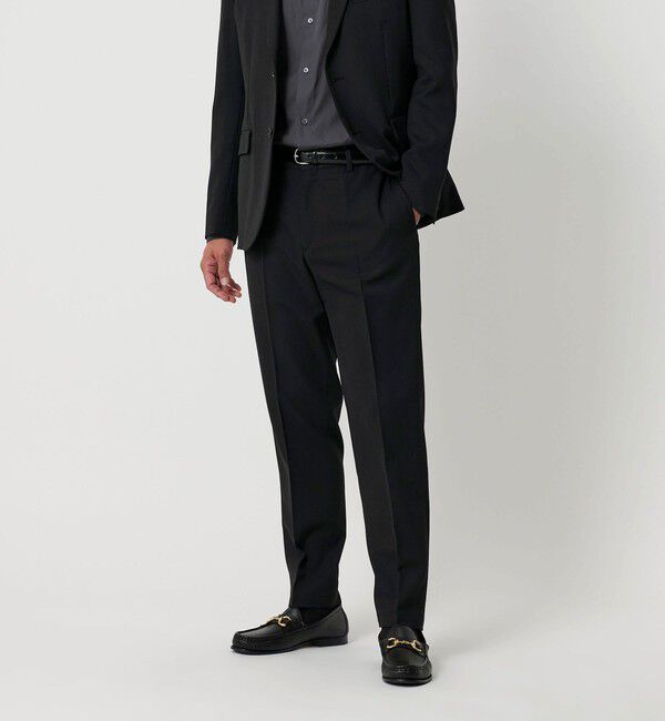 BEAUTY&YOUTH UNITED ARROWS「ピンヘッド ポリエステル ノープリーツ スリムパンツ セットアップ対応可能」|チノ|