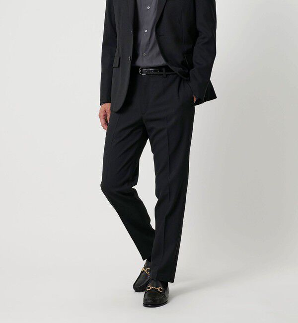 BEAUTY&YOUTH UNITED ARROWS「ピンヘッド ポリエステル ノープリーツ スリムパンツ セットアップ対応可能」|チノ|