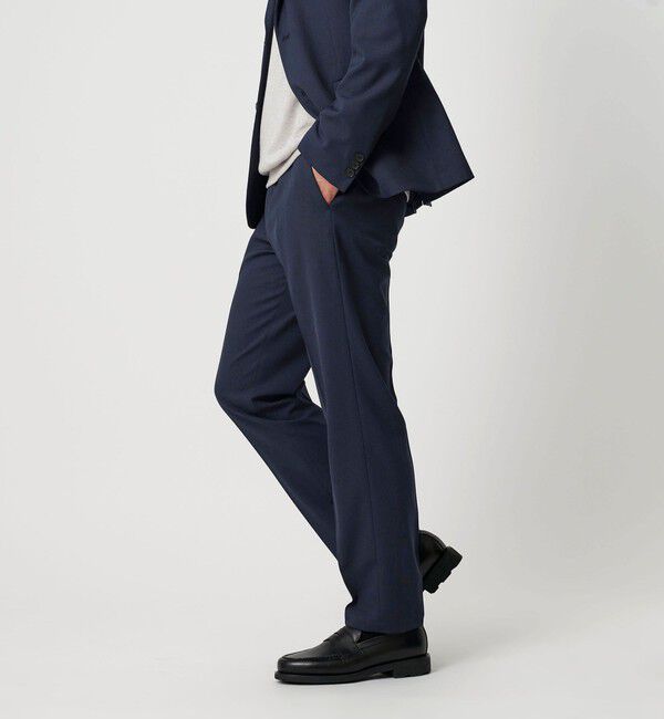 BEAUTY&YOUTH UNITED ARROWS「ピンヘッド ポリエステル ノープリーツ スリムパンツ セットアップ対応可能」|チノ|