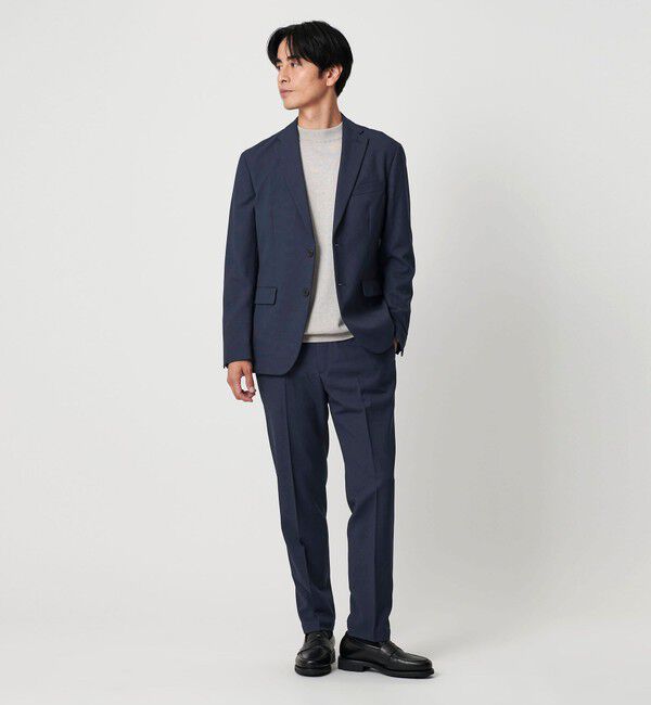 BEAUTY&YOUTH UNITED ARROWS「ピンヘッド ポリエステル ノープリーツ スリムパンツ セットアップ対応可能」|チノ|