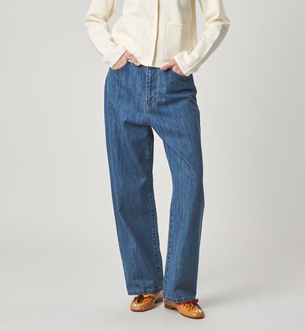 STEVEN ALAN「＜Steven Alan＞コットン デニム ストレート パンツ」|デニム|LT.BLUE