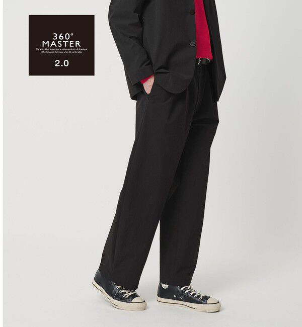 BEAUTY&YOUTH UNITED ARROWS「360&deg;MASTER 2.0 カーブ イージーパンツ NO.11 セットアップ対応 ストレッチ 撥水 ウォッシャブル」|チノ|BLACK