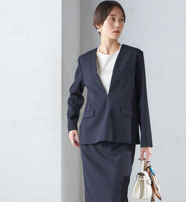 SHIPS for women「ストレッチ ツイル プルオーバー ジャケット(セットアップ対応)」|その他|ネイビー