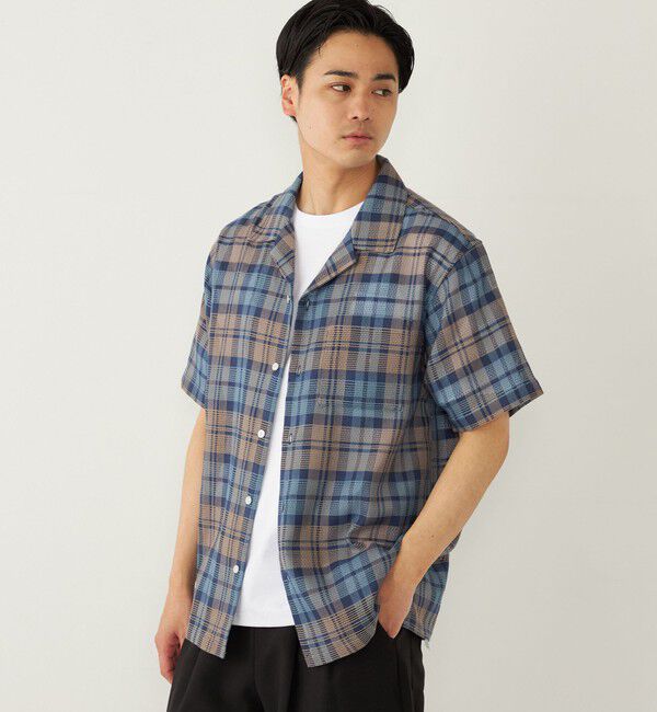 SHIPS Colors 「SHIPS Colors: 〈洗濯機可能〉 カラミ チェック オープンカラー シャツ」|シャツ・ブラウス|