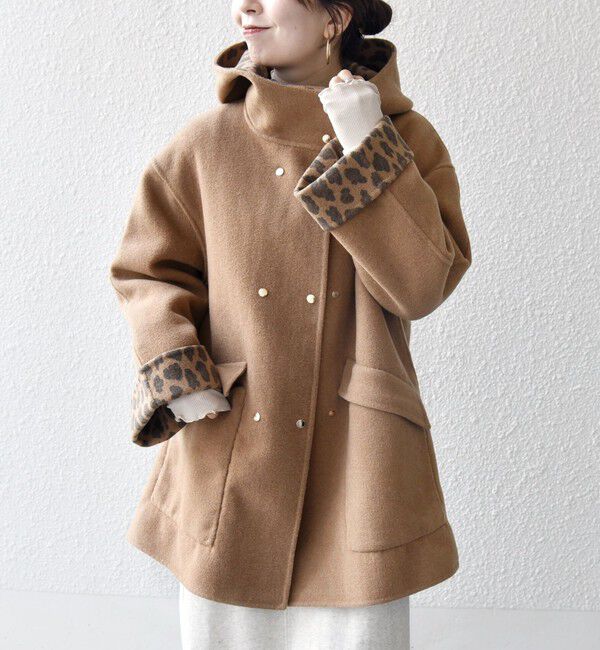 一部追加予約》SHIPS any: リバー フーデッド Aライン ミドル コート