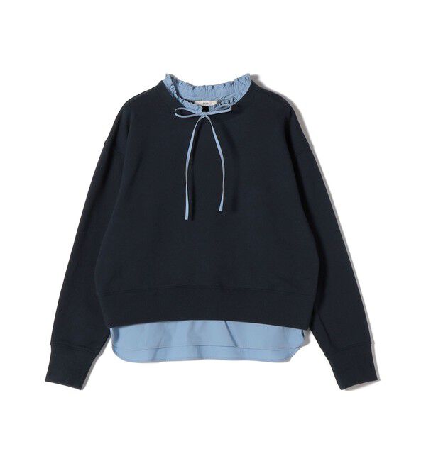 SHIPS for women「《予約》【WEB限定】〈手洗い可能〉ブラウス コンビ スウェット プルオーバー」|スウェット・ジャージ|