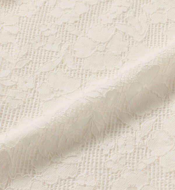 SHIPS any「《予約》SHIPS any:〈手洗い可能〉フラワー メッシュ レース タック セミフレア スカート」|スカート|