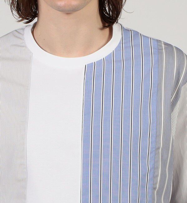 TOMORROWLAND MENS「コットン シャツコンビ クルーネックプルオーバー」|Tシャツ・カットソー|