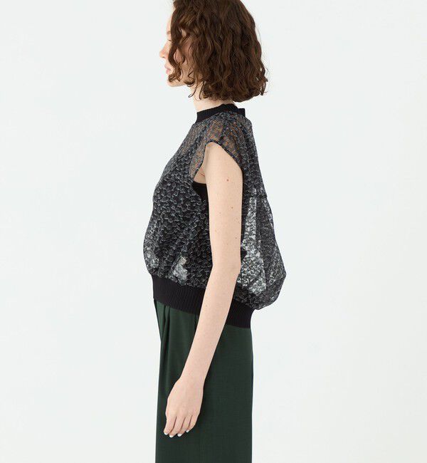 Ballsey「チュールエンブロイダリー バックギャザープルオーバー」|シャツ・ブラウス|