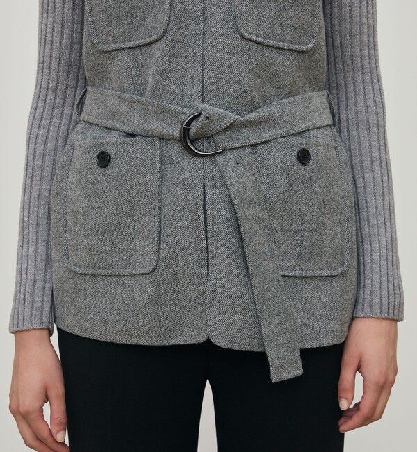 DES PRES「ライトダブルフェイスシャギー ベルテッドジレ」|ベスト・ジレ|