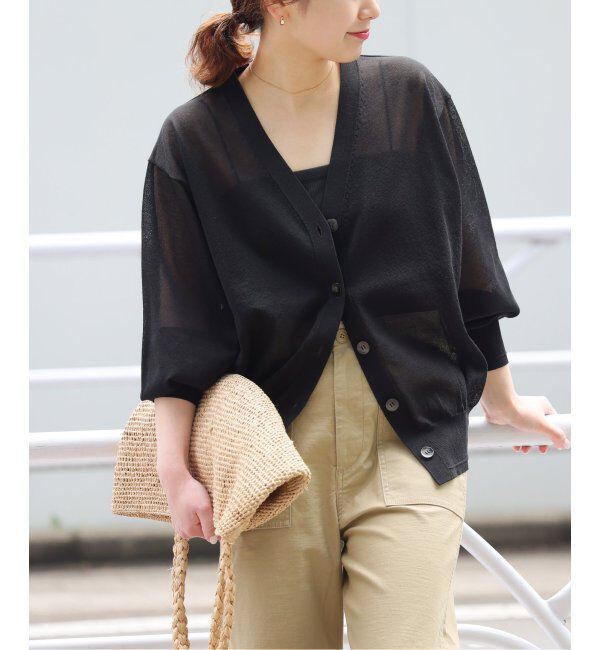 JOURNAL STANDARD relume「《WEB限定追加》サマーニットVネックカーディガン」|カーディガン|ブラック