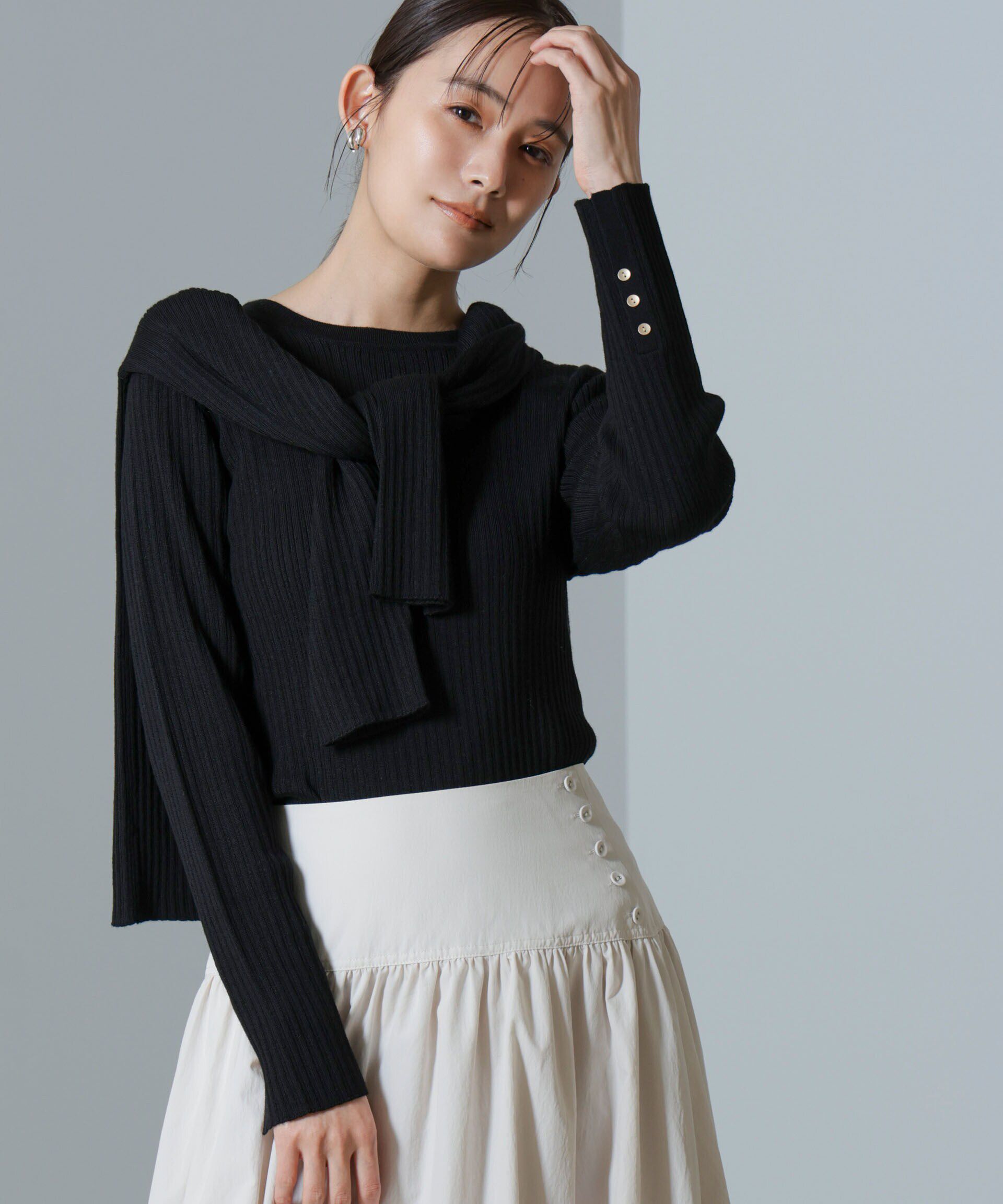 nano･universe「毛玉レスニットクルーネックリブプルオーバー」|ニット・セーター|