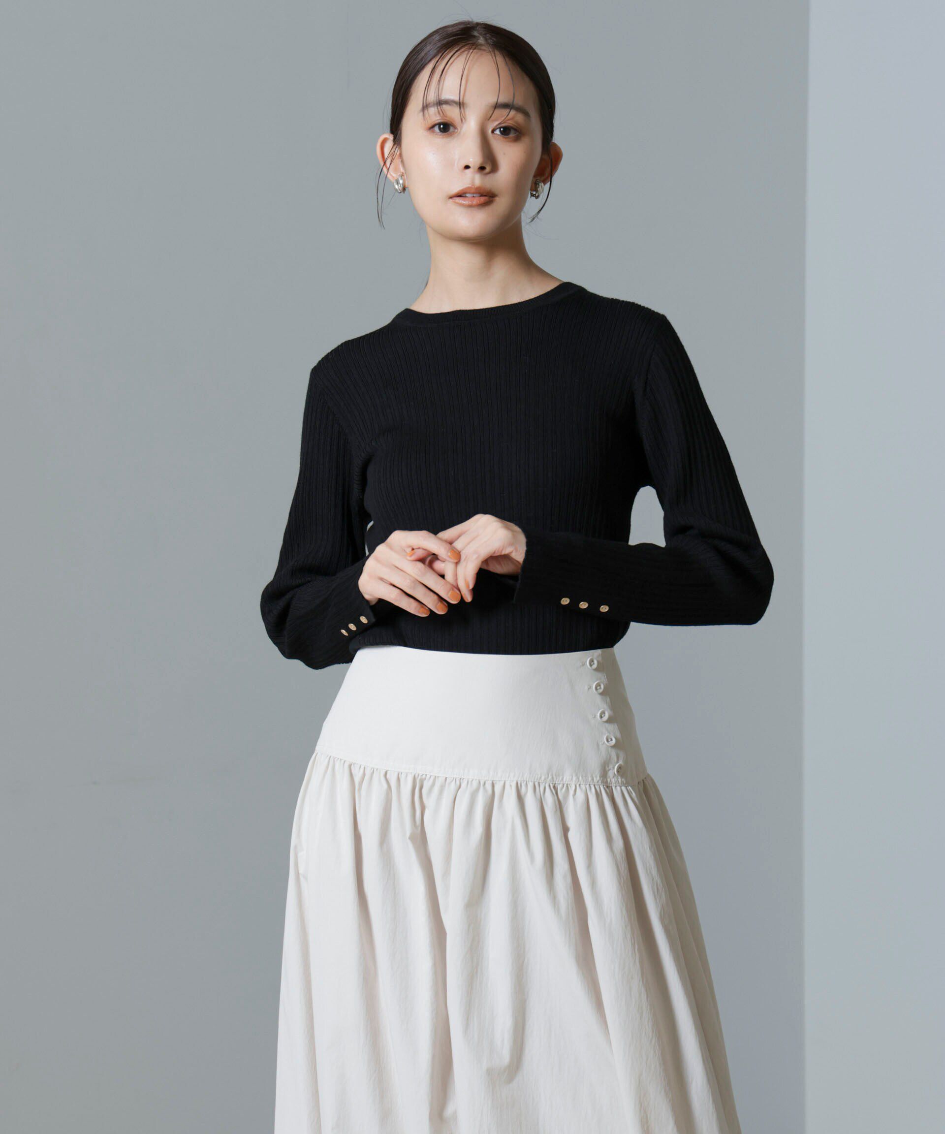 nano･universe「毛玉レスニットクルーネックリブプルオーバー」|ニット・セーター|