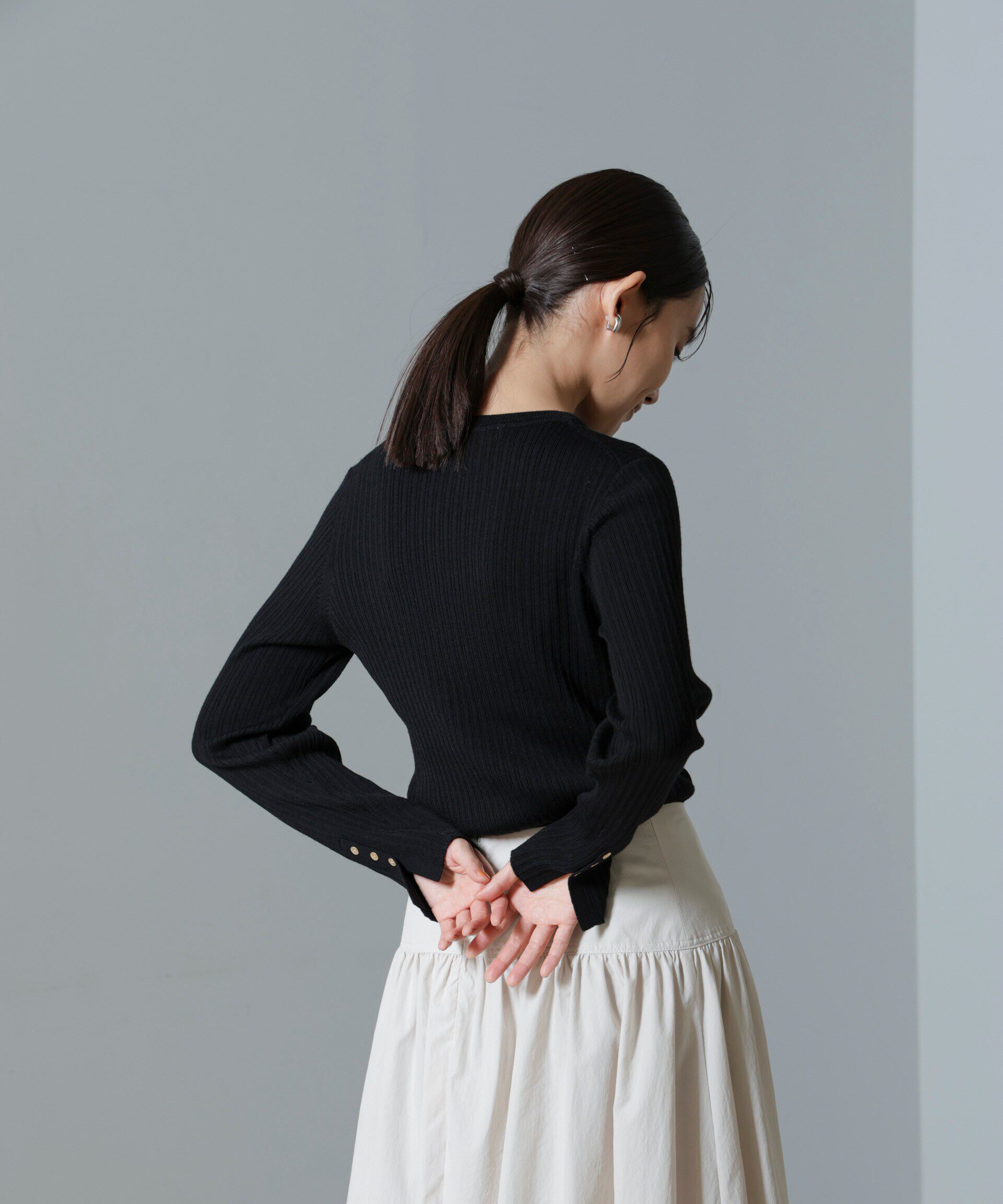 nano･universe「毛玉レスニットクルーネックリブプルオーバー」|ニット・セーター|